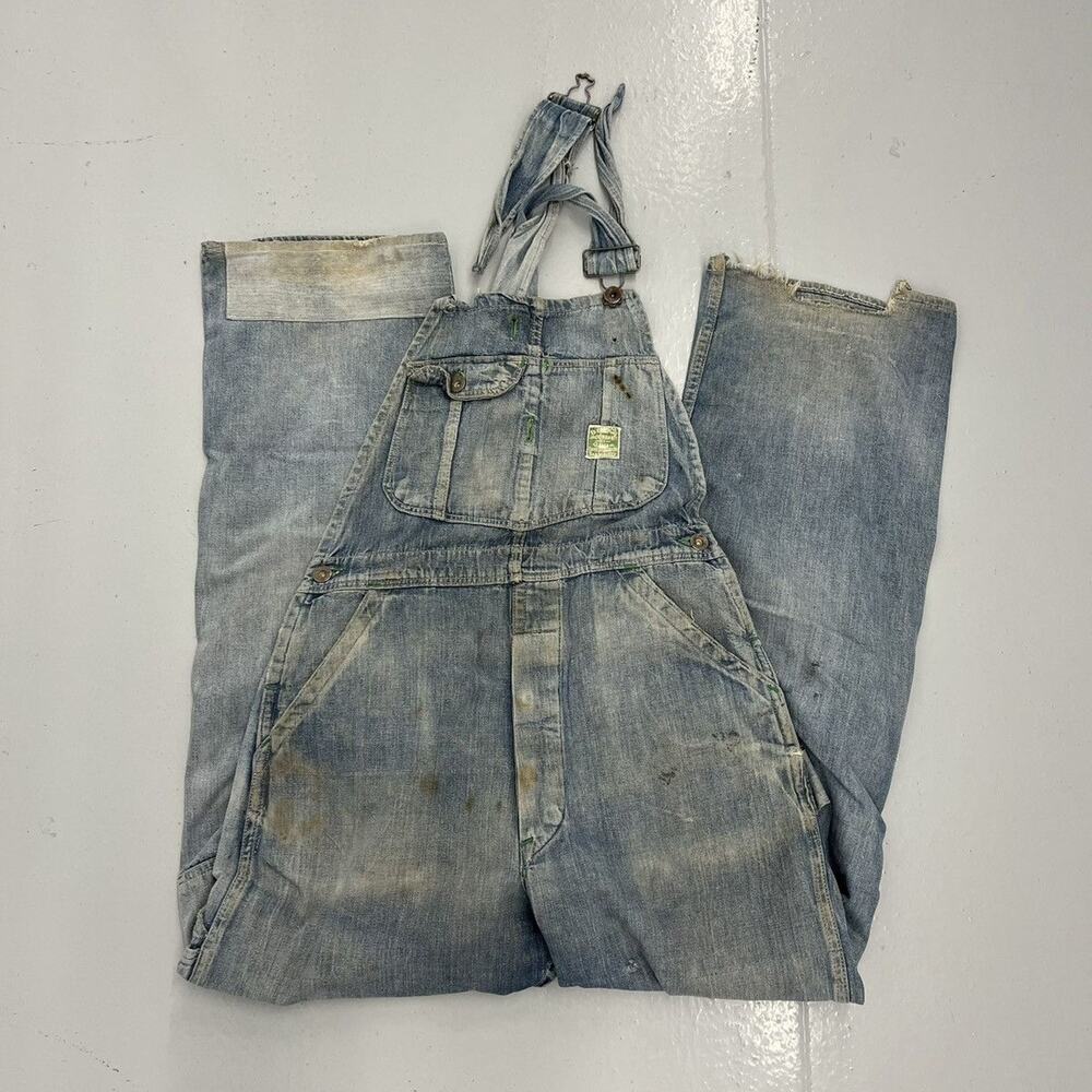 Vintage 40s Jack Rabbit WW2 Sanforized Denim Overalls 30x30